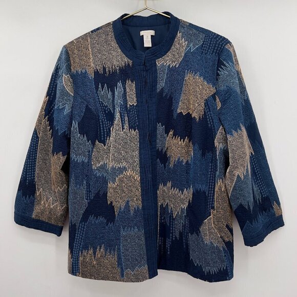 Chicos Women's Embroidered Beauty Labelle Jacket Size 3 US/L - Picture 1 of 11